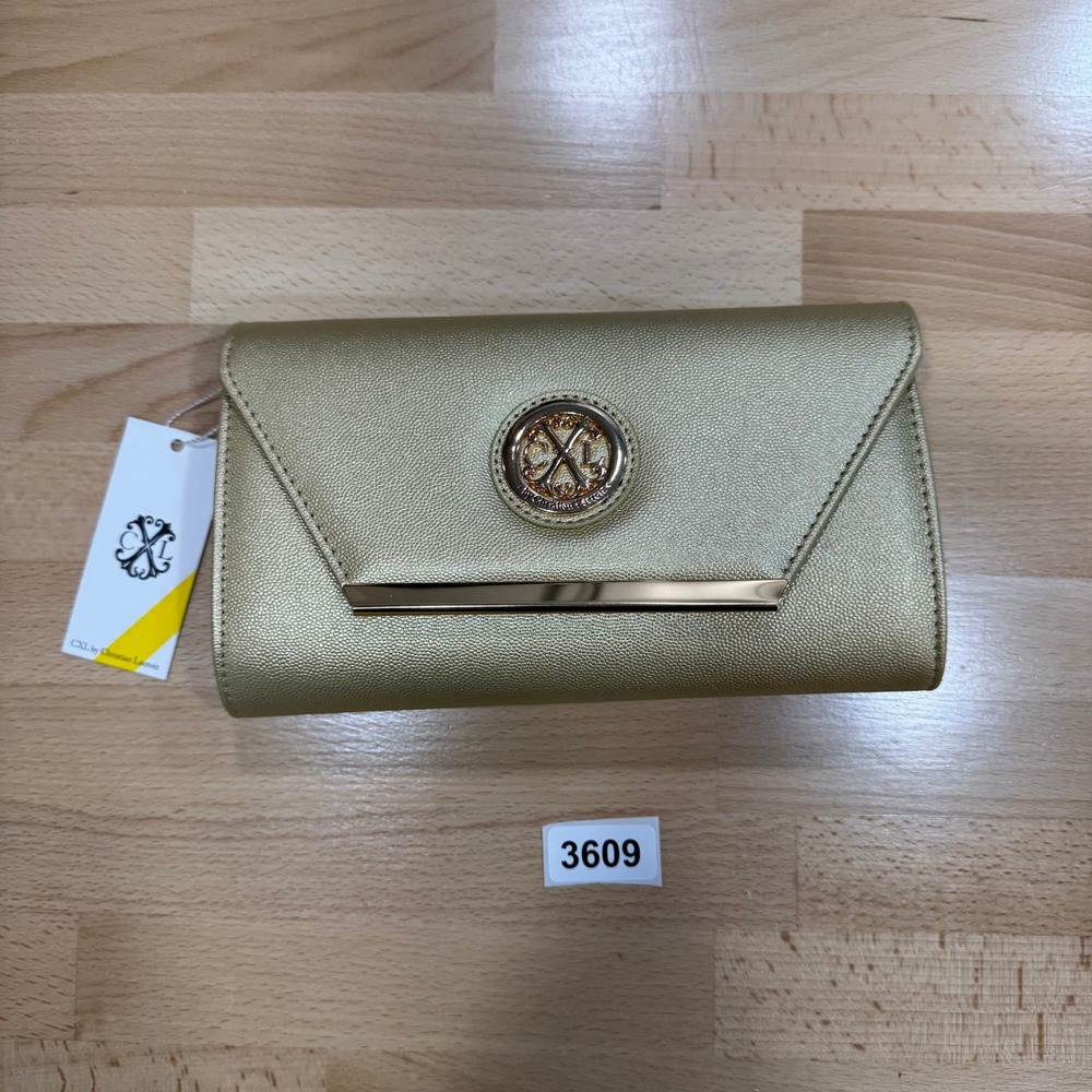 CXL by Christian Lacroix Gold Clutch Evening Bag Purse Party Wedding